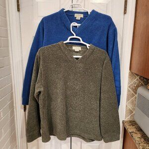 J. Crew Vintage Wool and Polyester Fleeces (pair) - XL - Blue and Gray - (Qty 2)